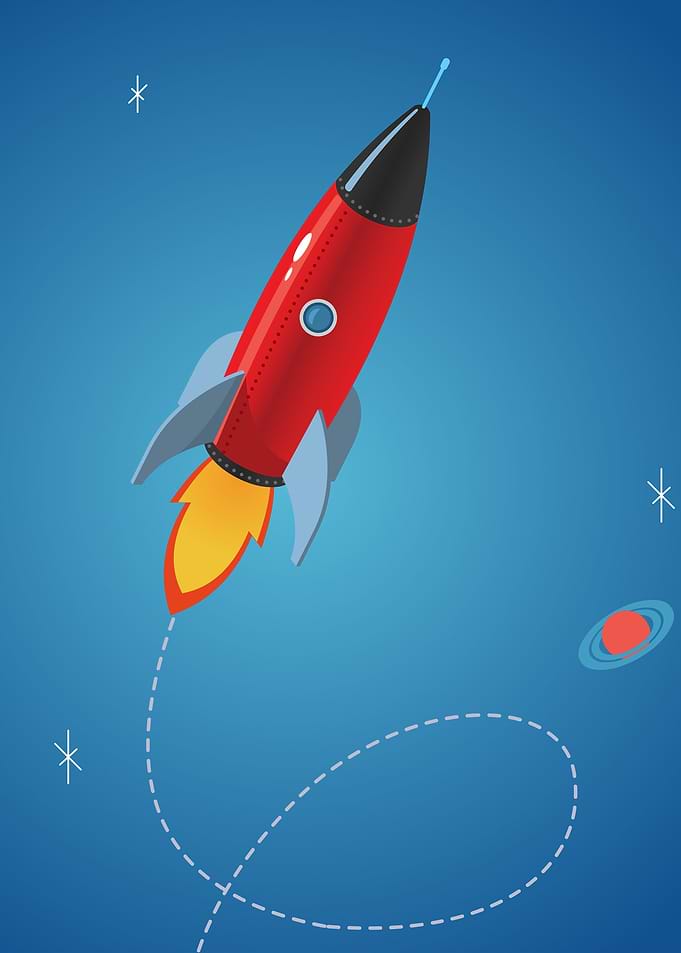 red shiny rocket
