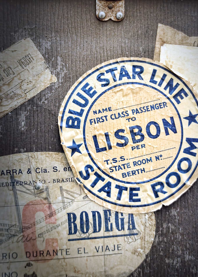 Old Baggage with labels