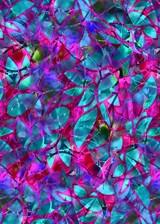 Floral Abstract Stained Glass G47