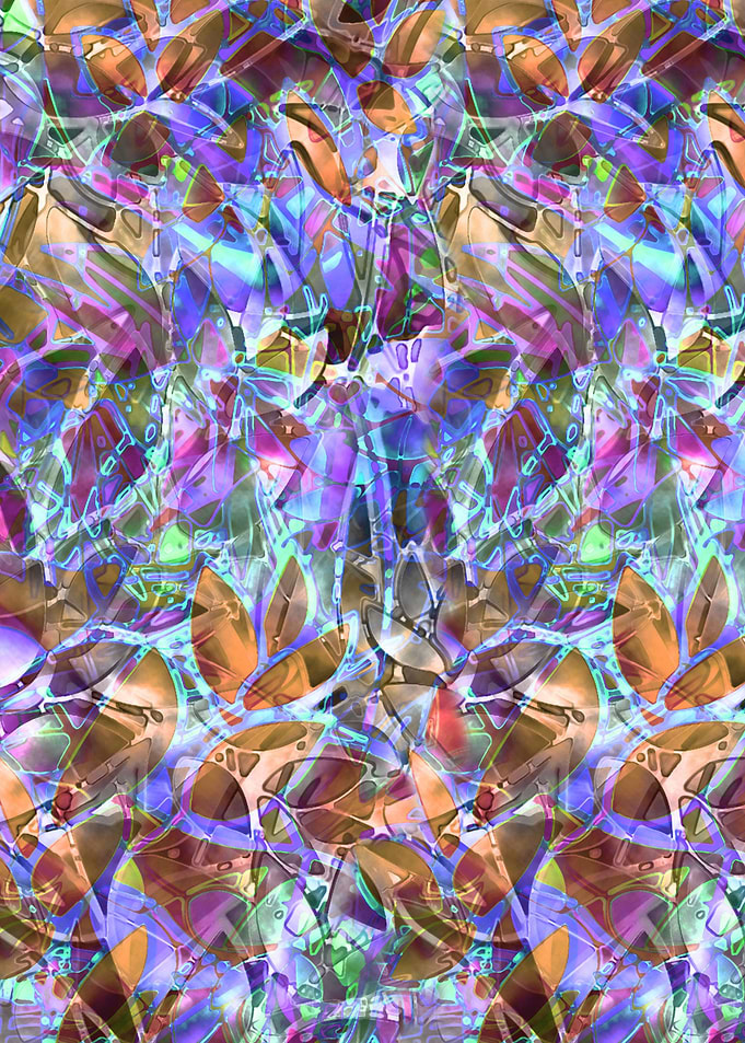 Floral Abstract Stained Glass G44