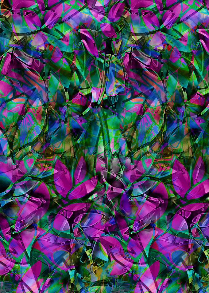 Floral Abstract Stained Glass G45
