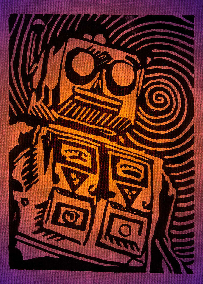Mr Roboto. Print and computer altering