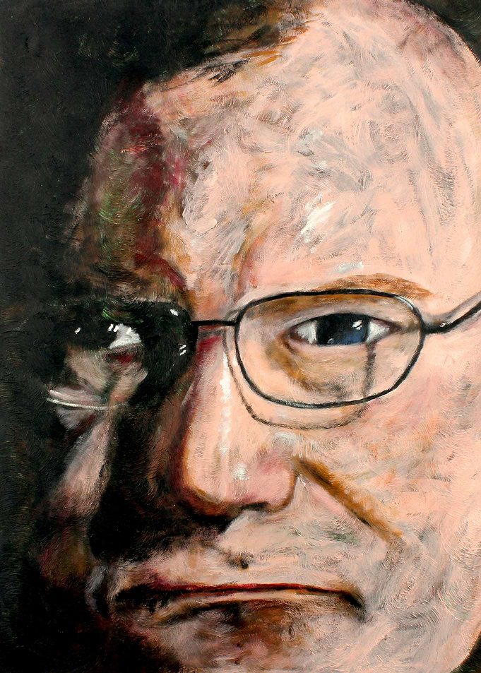 Grumpy Man painted with acrylics on canvas