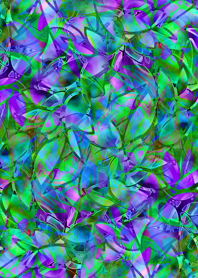 Floral Abstract Stained Glass G49