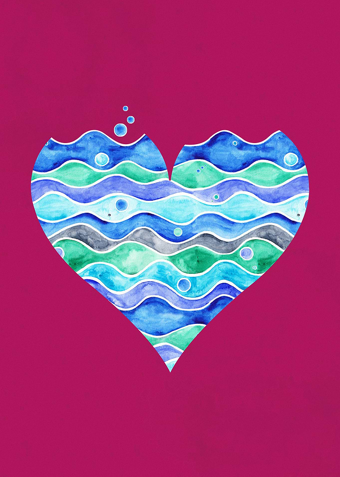 A Sea of Love (purple)A watercolor design, for those wh ...