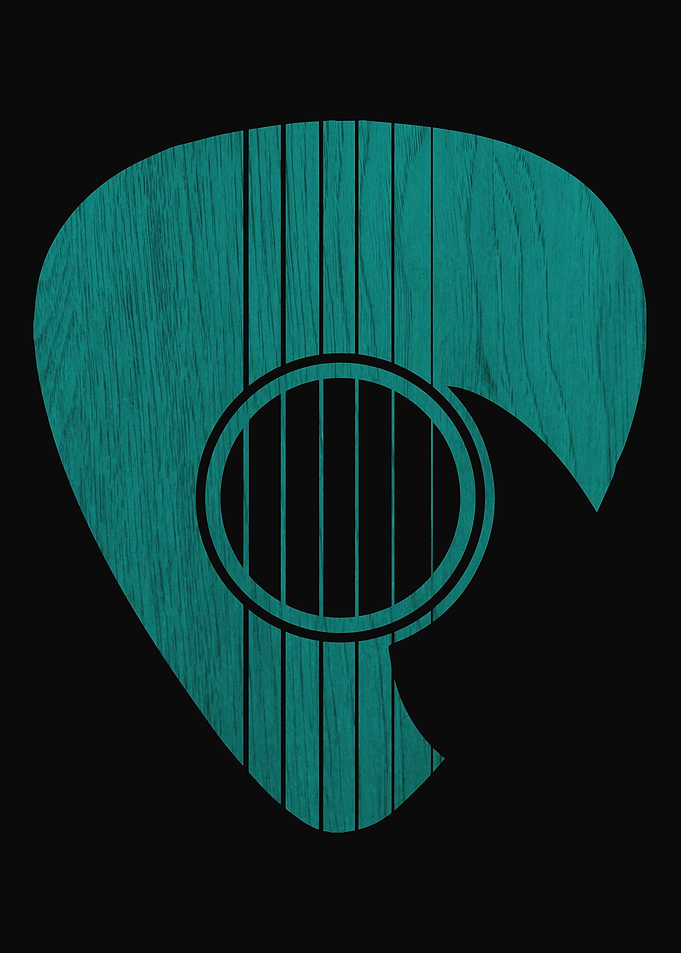 Strum... (Teal on Black)