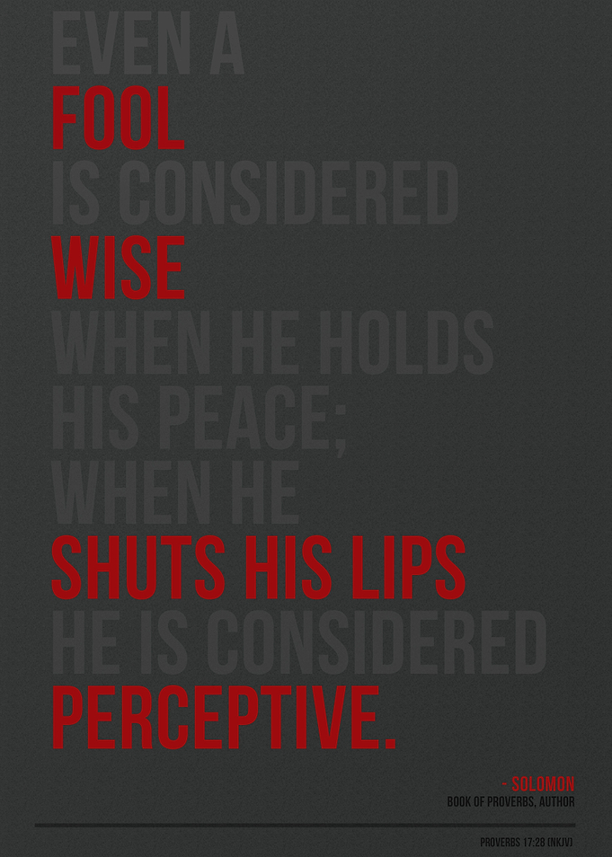 Fool Considered Wise and Perceptive