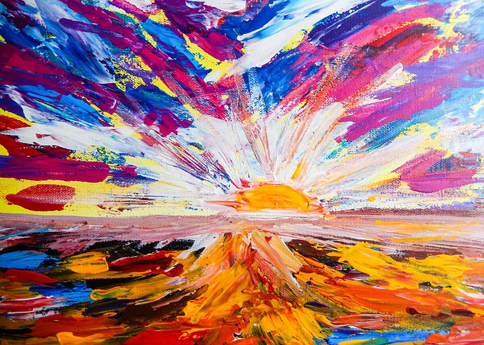 Electric Sunrise. Original is acrylic on canvas.