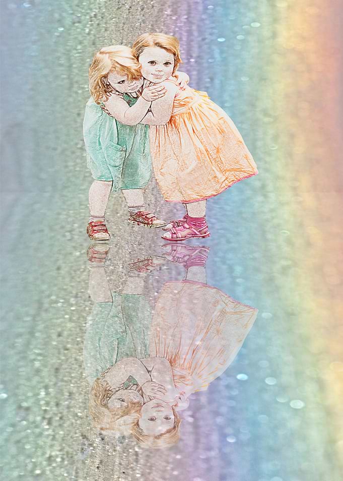 Sisters on reflection