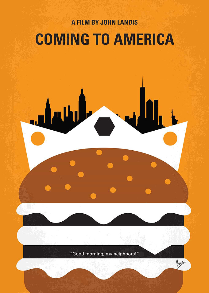 No402 My Coming to America minimal movie poster An Afr ...