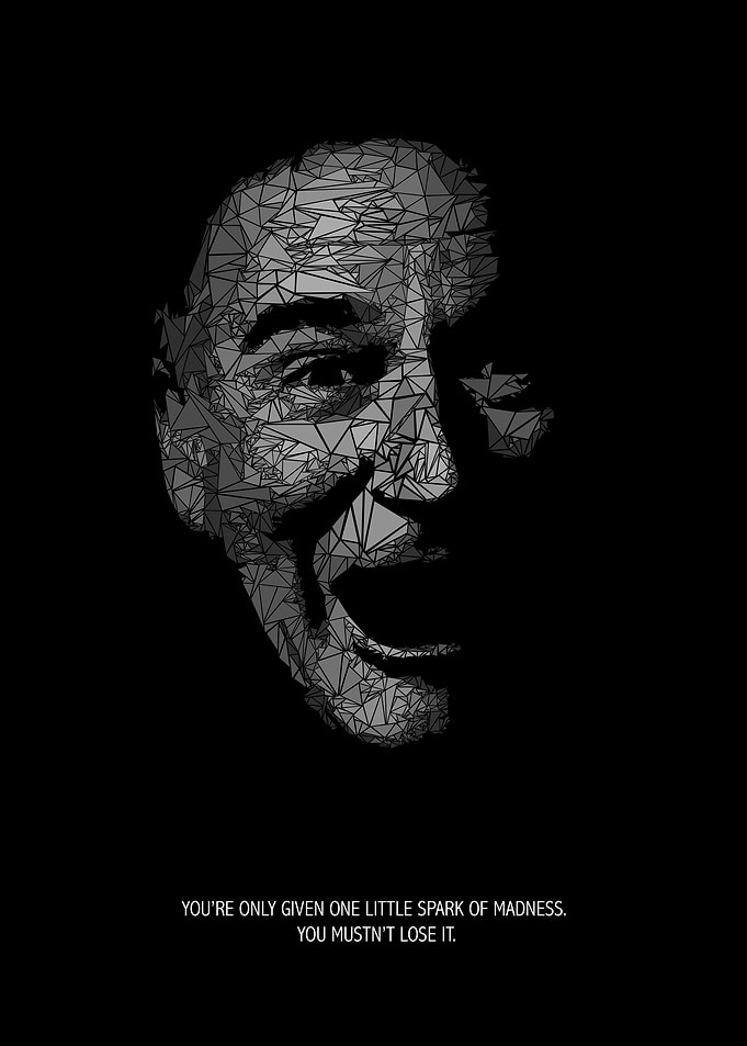 Tribute to Robin Williams. The countless triangles are ...