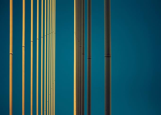 Yellow lines into the sky