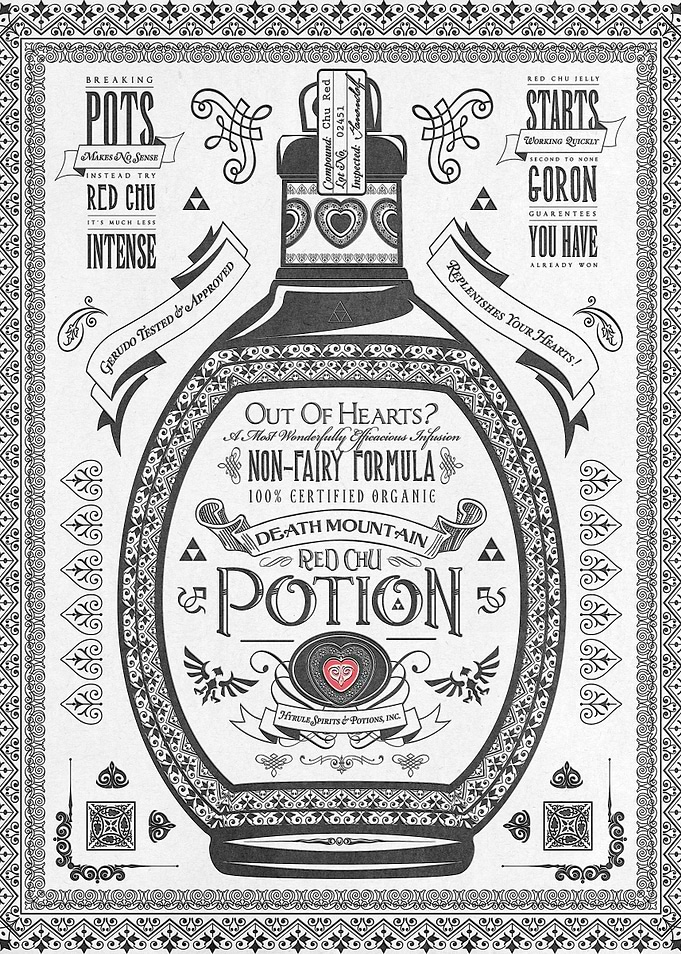 Legend of Zelda Inspired Red Chu Potion Advertisement