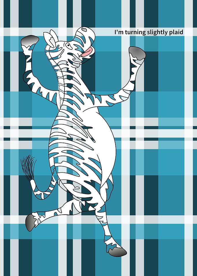 Going Plaid. A cute zebra doing a joyful leap in the ai ...
