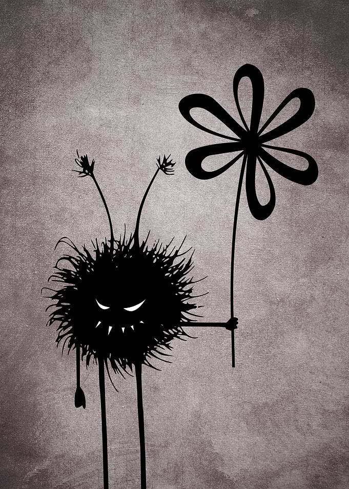 Dark textured illustration of the Evil Flower Bug - a b ...