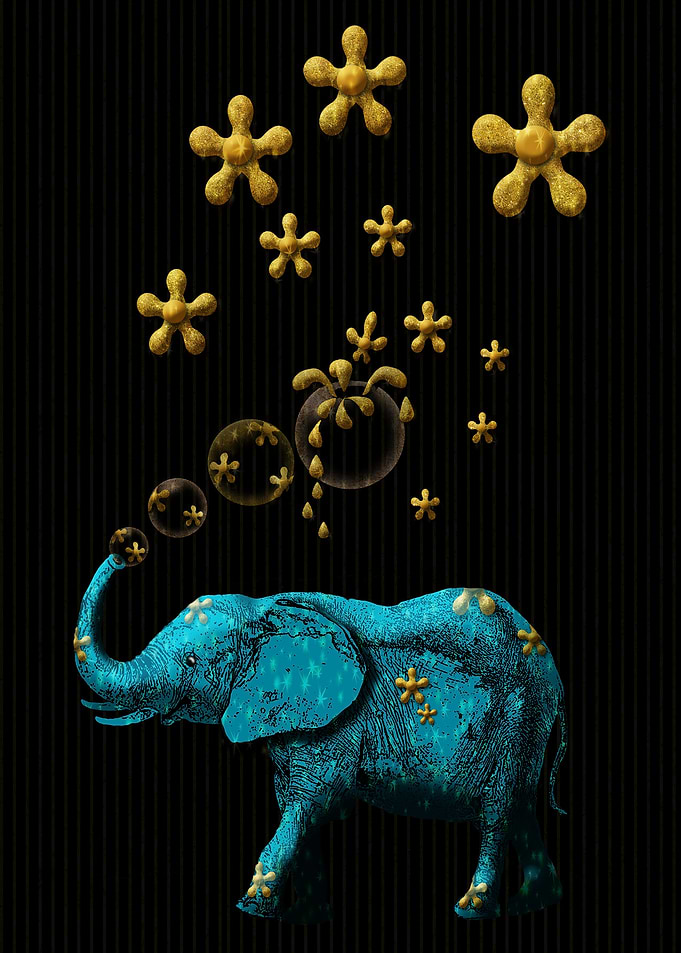 Bubbles Glitter and Elephant