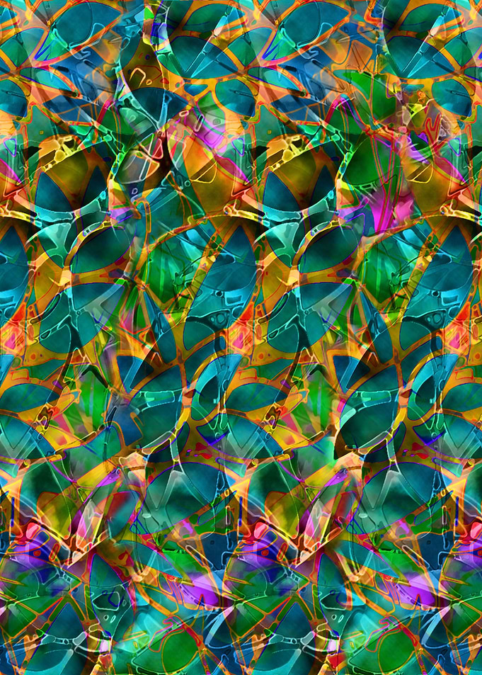 Floral Abstract Stained Glass G56