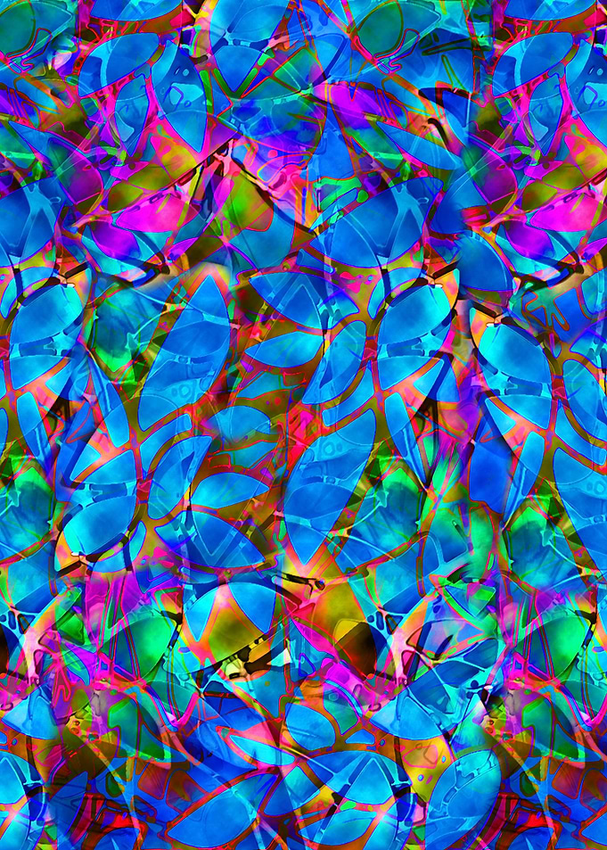 Floral Abstract Stained Glass G54