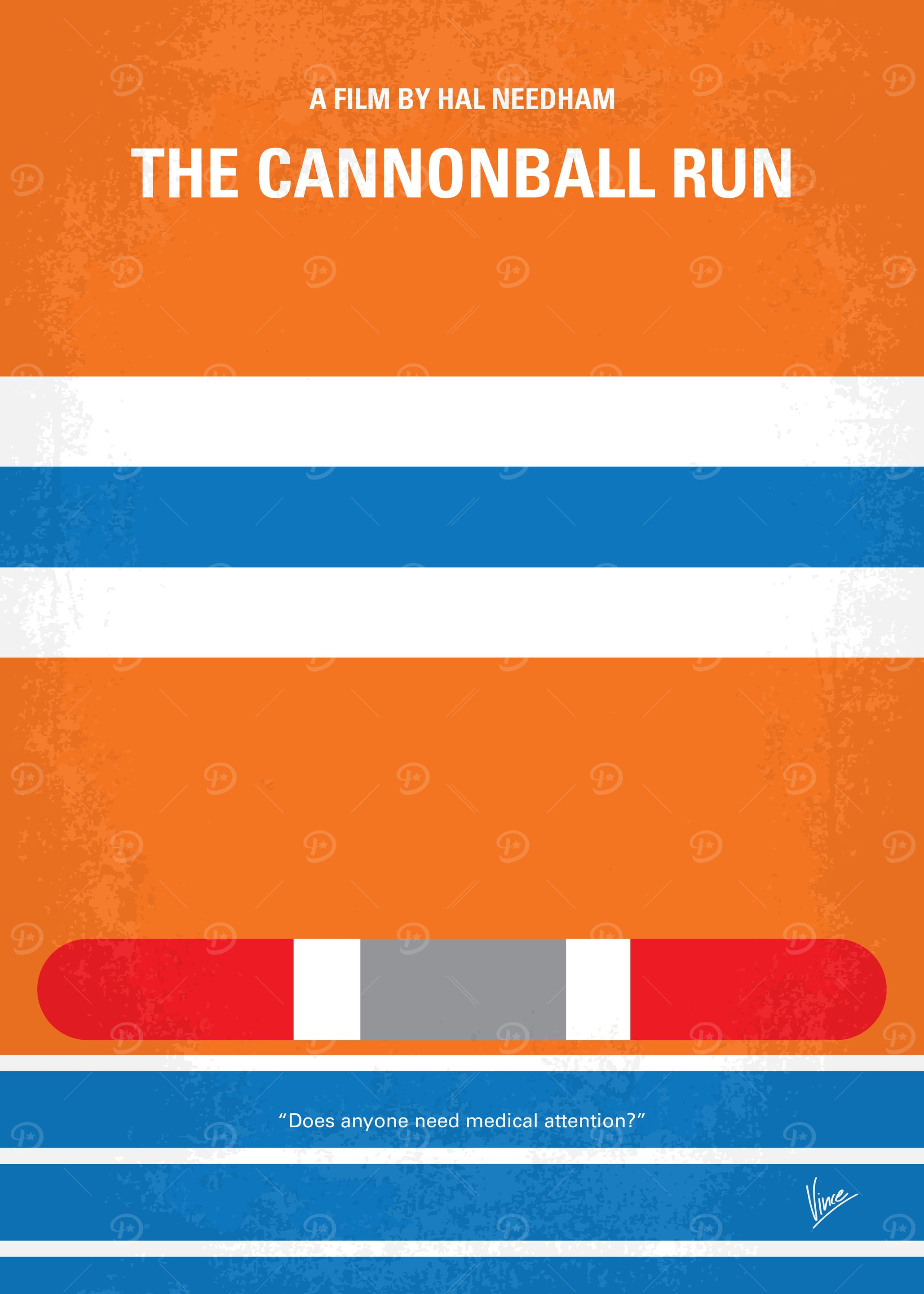 No411 My The Cannonball Run minimal movie poster A wid ...