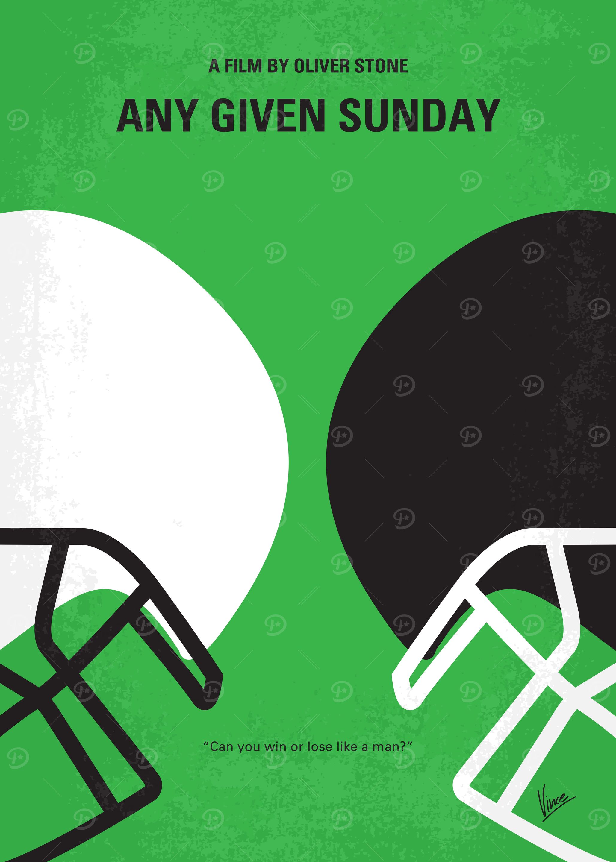 No420 My ANY GIVEN SUNDAY minimal movie poster A behin ...