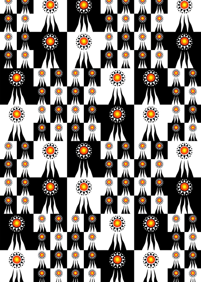 Tribal Sun and Rays Checke