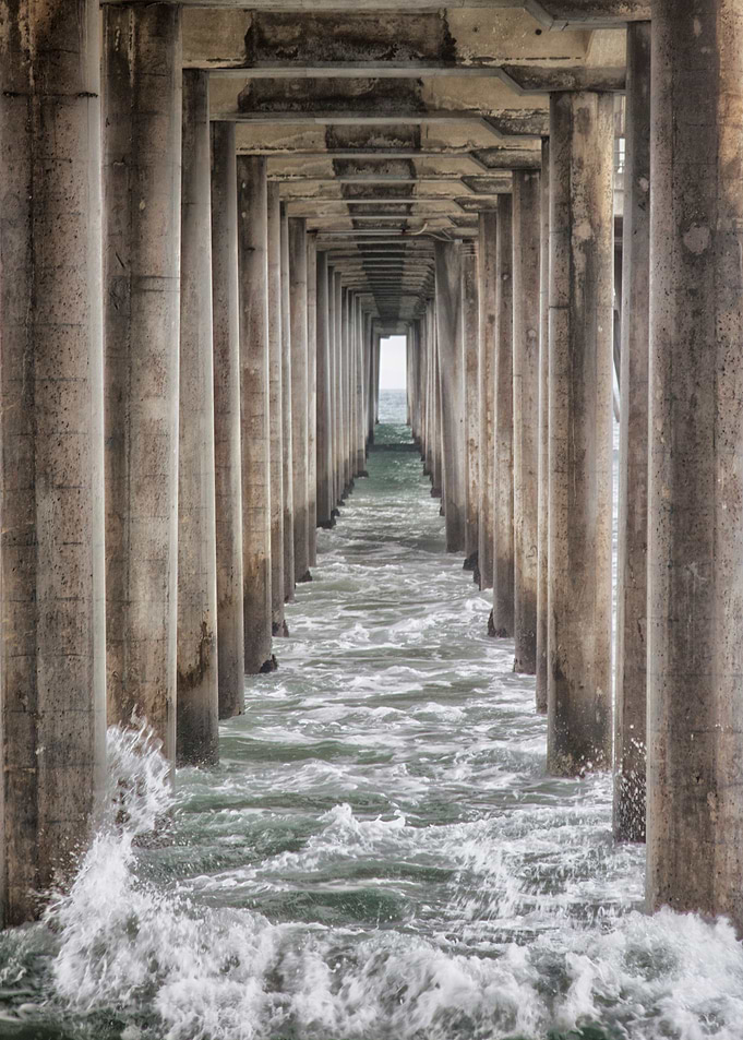 Underneath the pier in infamous Huntington Beach, Calif ...