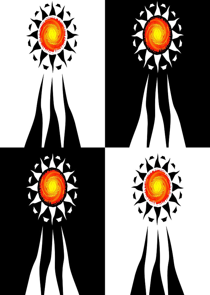 Tribal Sun and Rays Quad