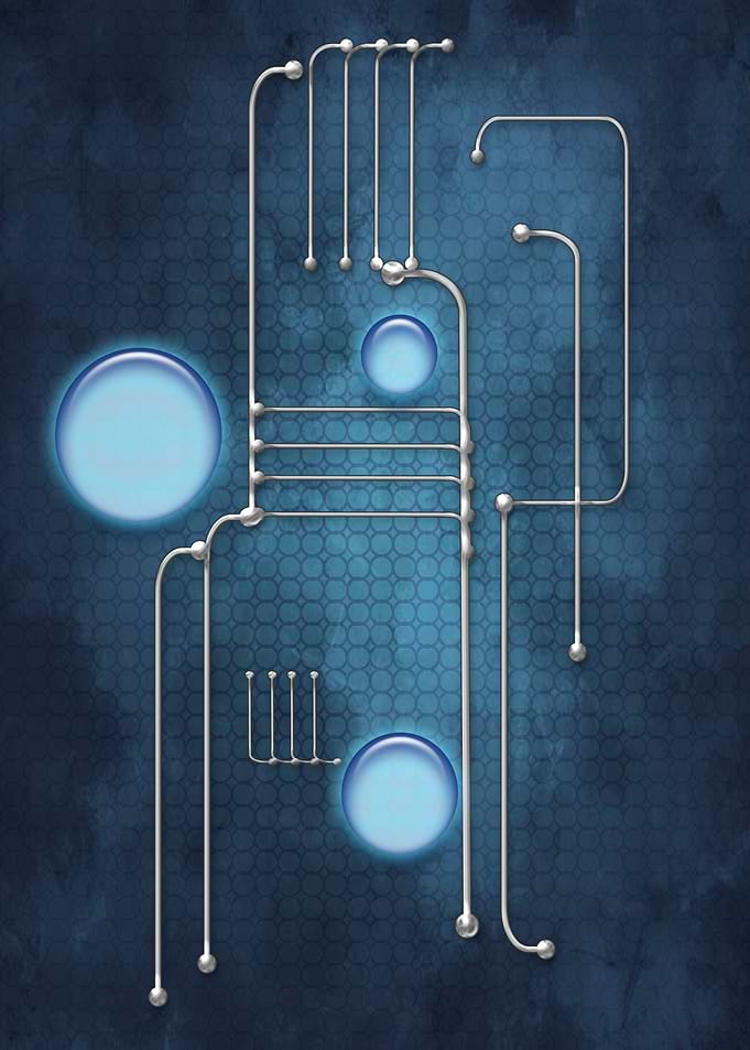 Blue Circuit Abstract