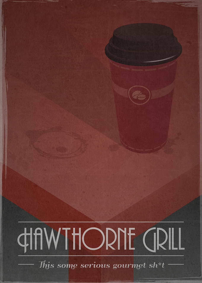 Vintage, subtle poster inspired by the film 'Pulp Ficti ...