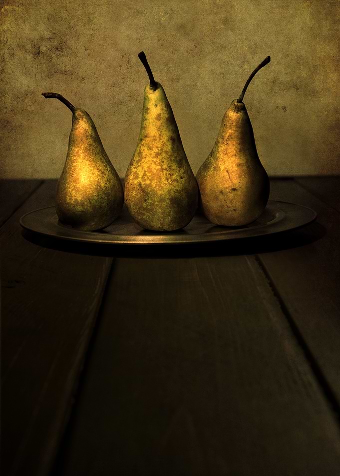 Still life with three pears