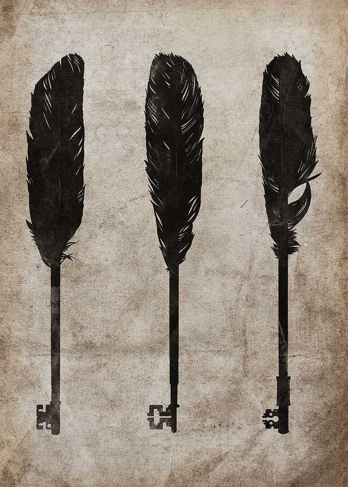 keys/ feathers
