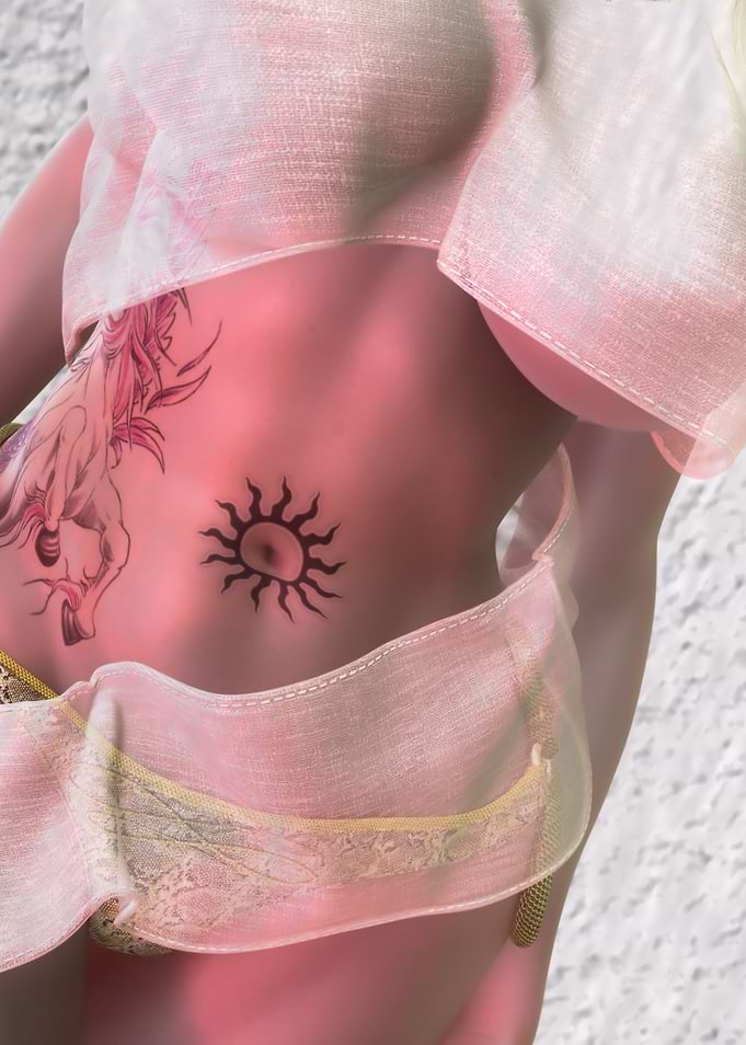 A beautiful sexy 3d digital female semi nude torso