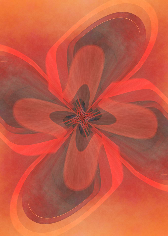 Retro Flower orange red