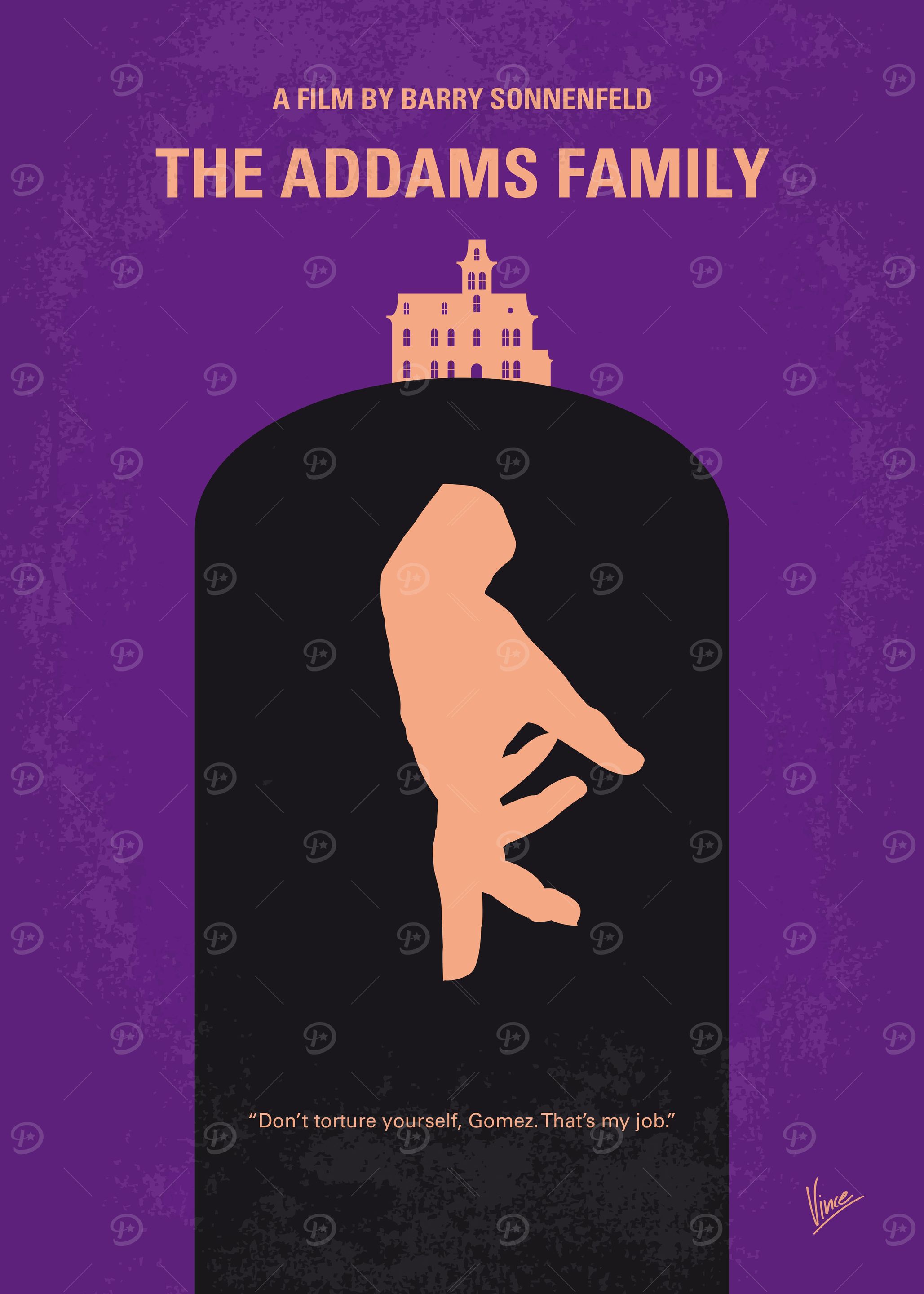 No423 My The Addams Family minimal movie poster Con ar ...