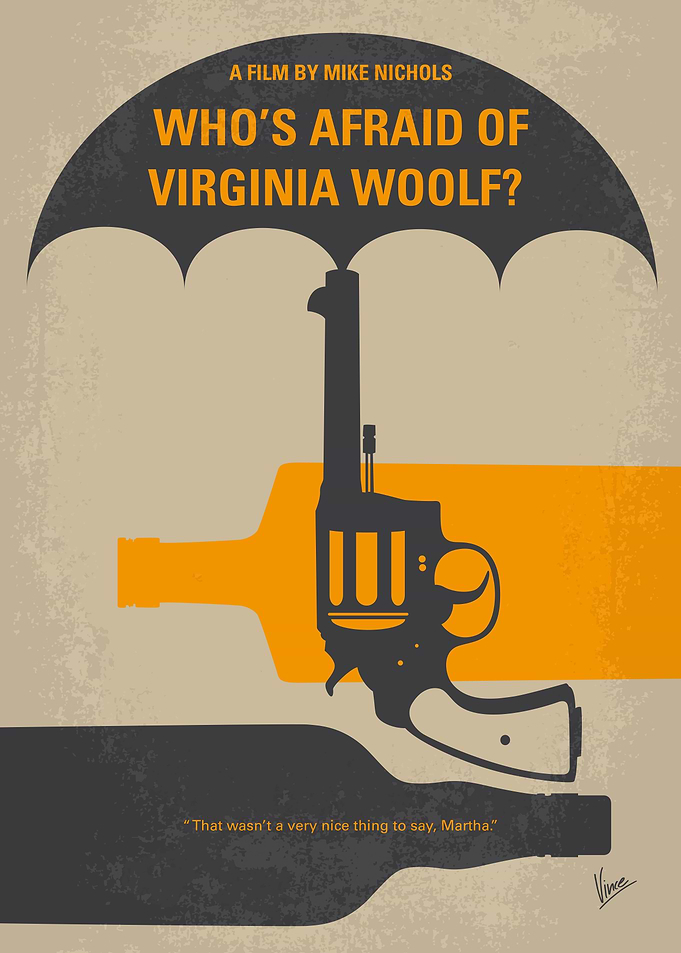 No426 My Whos Afraid of Virginia Woolf minimal movie po ...