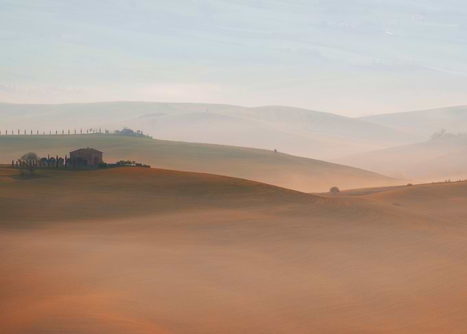 Morning foggy Toscany impression