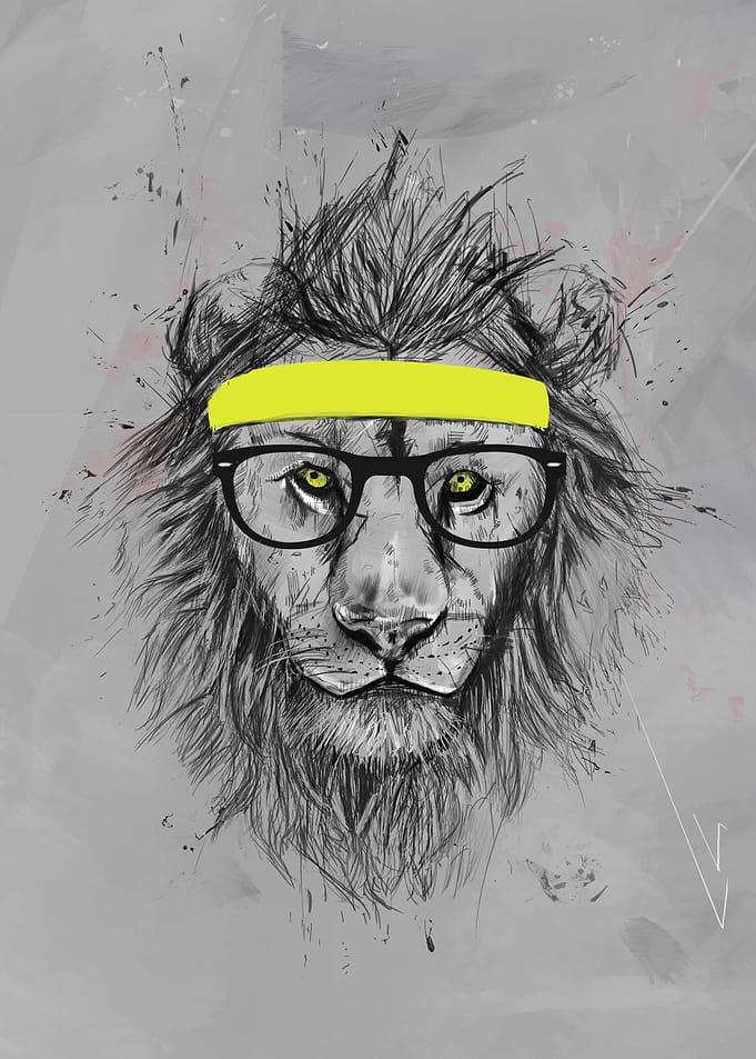 Hipster lion