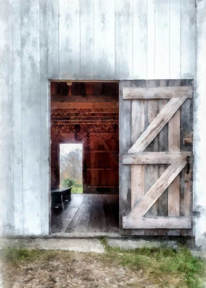 Barn Dance - watercolor by Edward M. Fielding