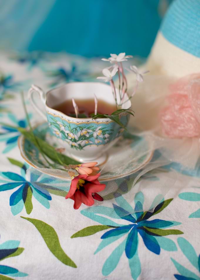 Vintage teacup and saucer adorned with Harlequin flower ...