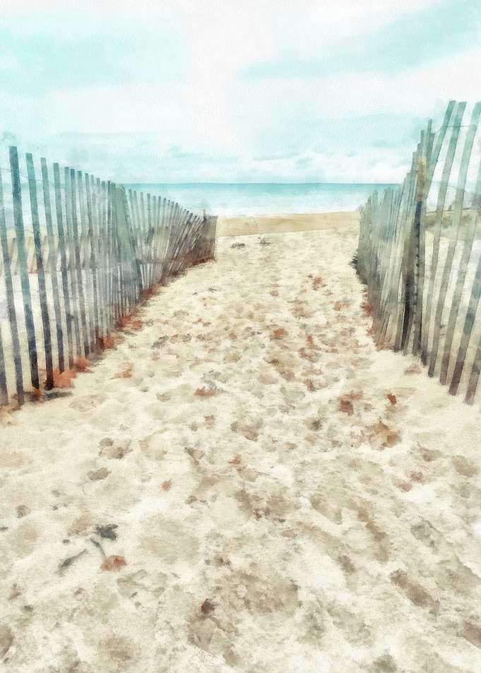 Path to the Beach - watercolor by Edward M. Fielding