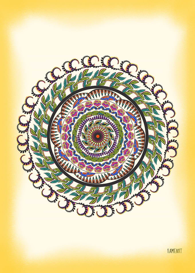 Vibrant Leaves in Mandala
