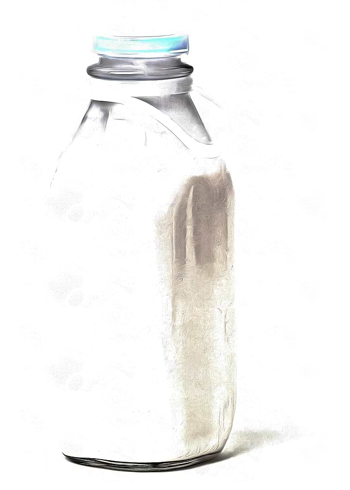 Vintage milk bottle - artwork by Edward M. Fielding