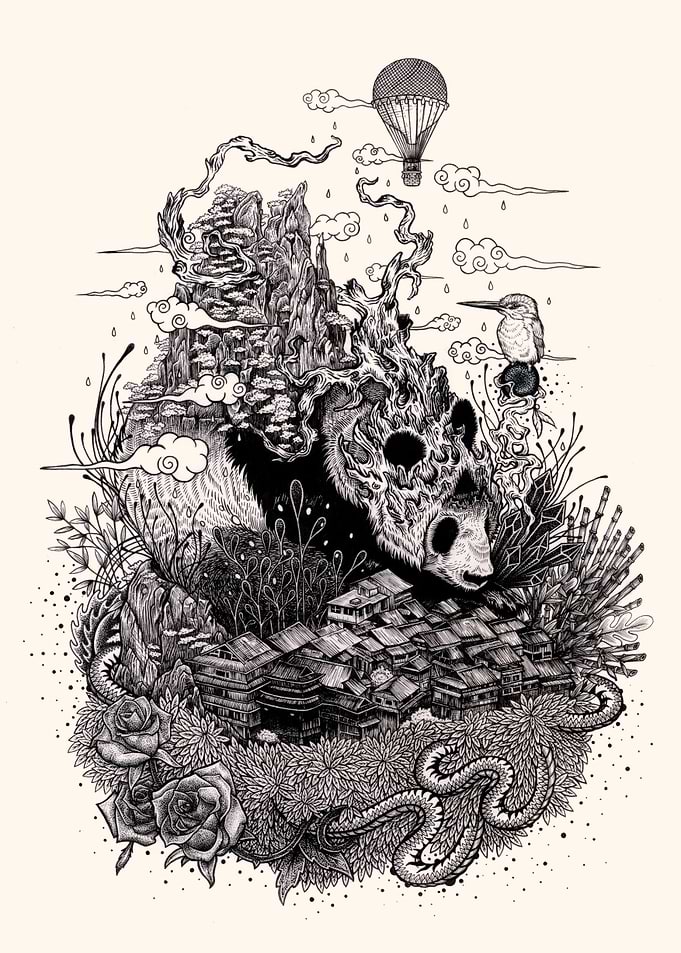 Land of the Sleeping Giant (Ink)