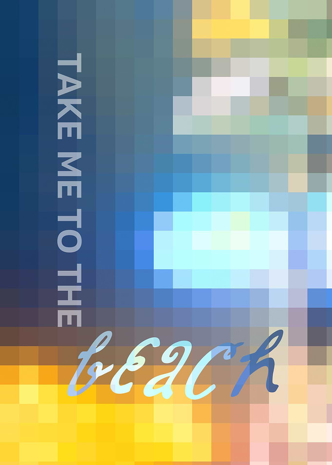 Take Me to the Beach Mosaic Stained Glass Geometric Tex ...