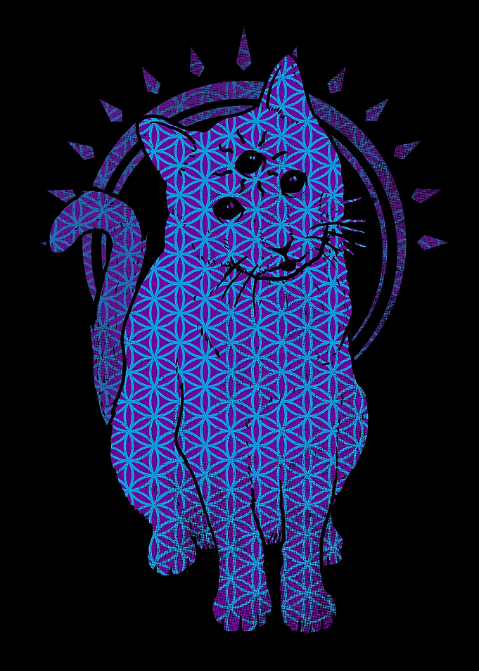 A funky feline design with mystical vibes Enigmatic an ...