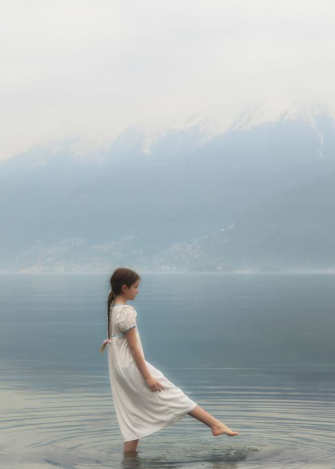 wading in water