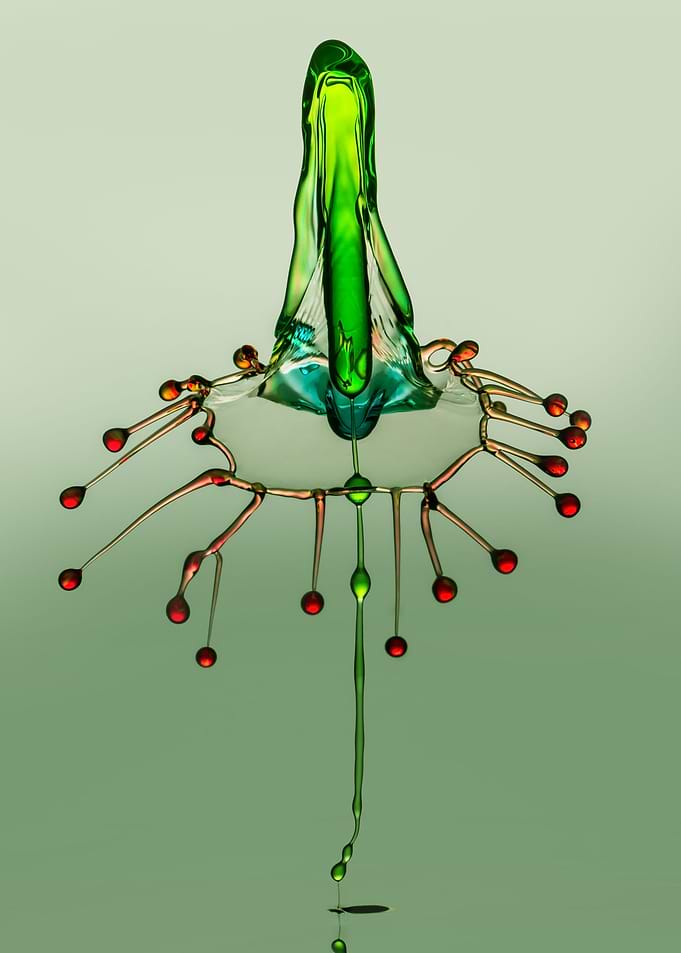 In green and red