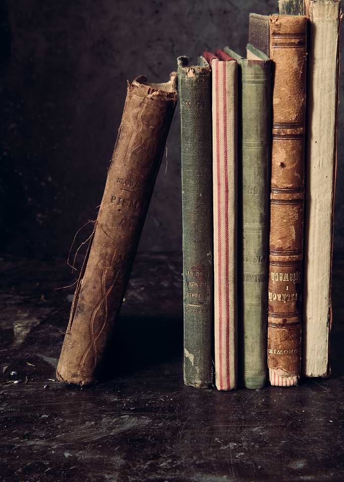 Still life with few old books