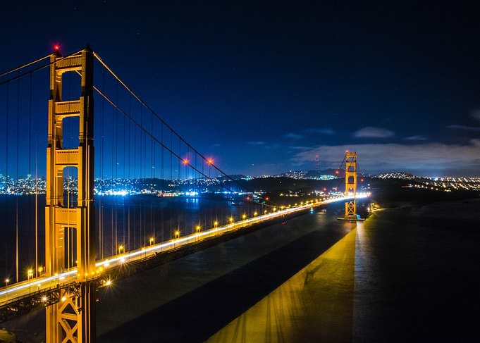 Golden Gate Bridge - This was taken late one night when ...