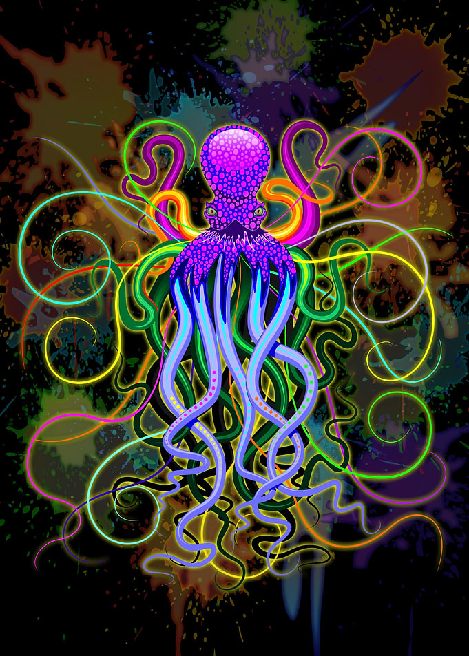 Octopus Psychedelic Luminescence